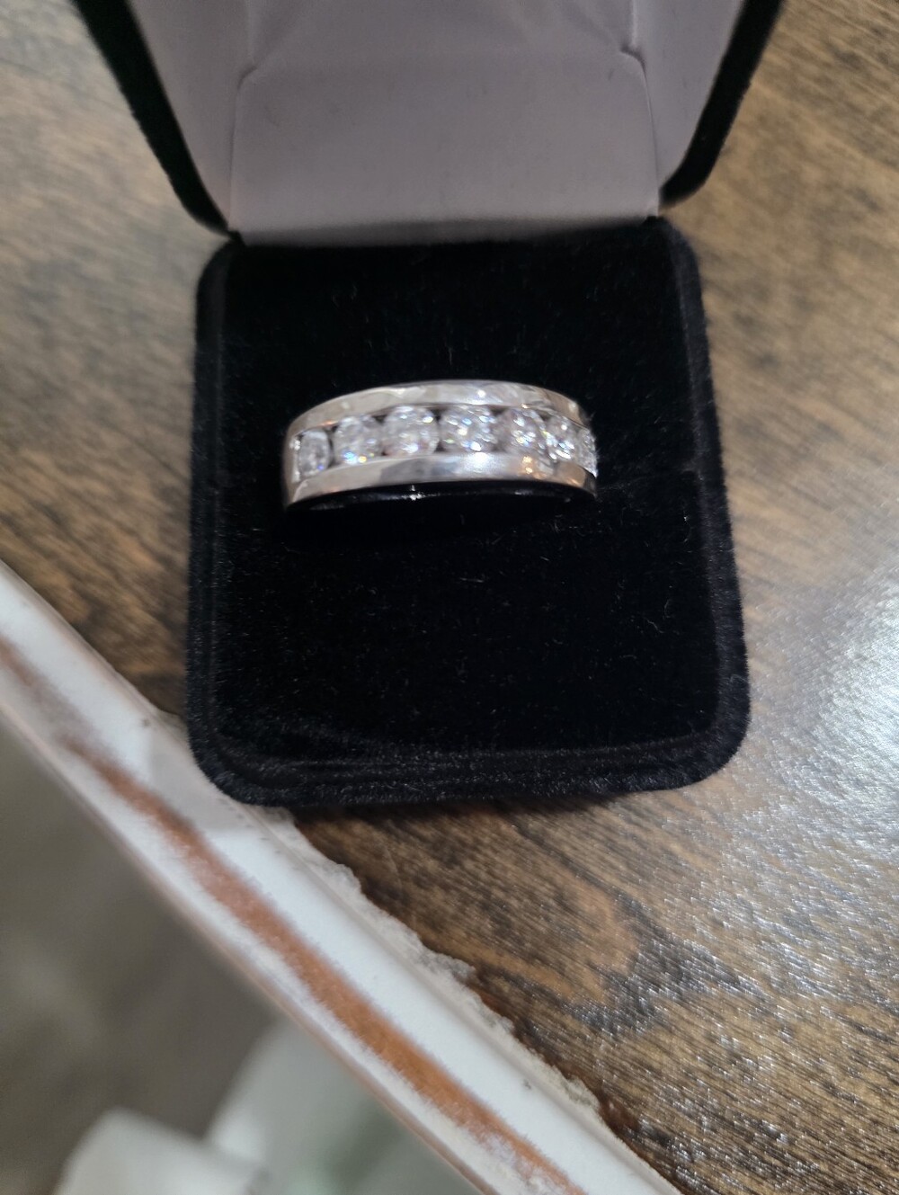3 Carat Moissanite Crystal Channel-Set Band Ring - Men's Jewelry